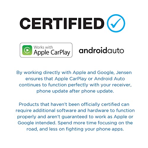 Jensen J1Ca9 9-Inch Certified Apple Carplay Android Auto | Single Din Touchscreen Car Stereo Receiver | Bluetooth Hands Free Calling & Music Streaming | Backup Camera Input | Usb Playback & Charging #TOP1