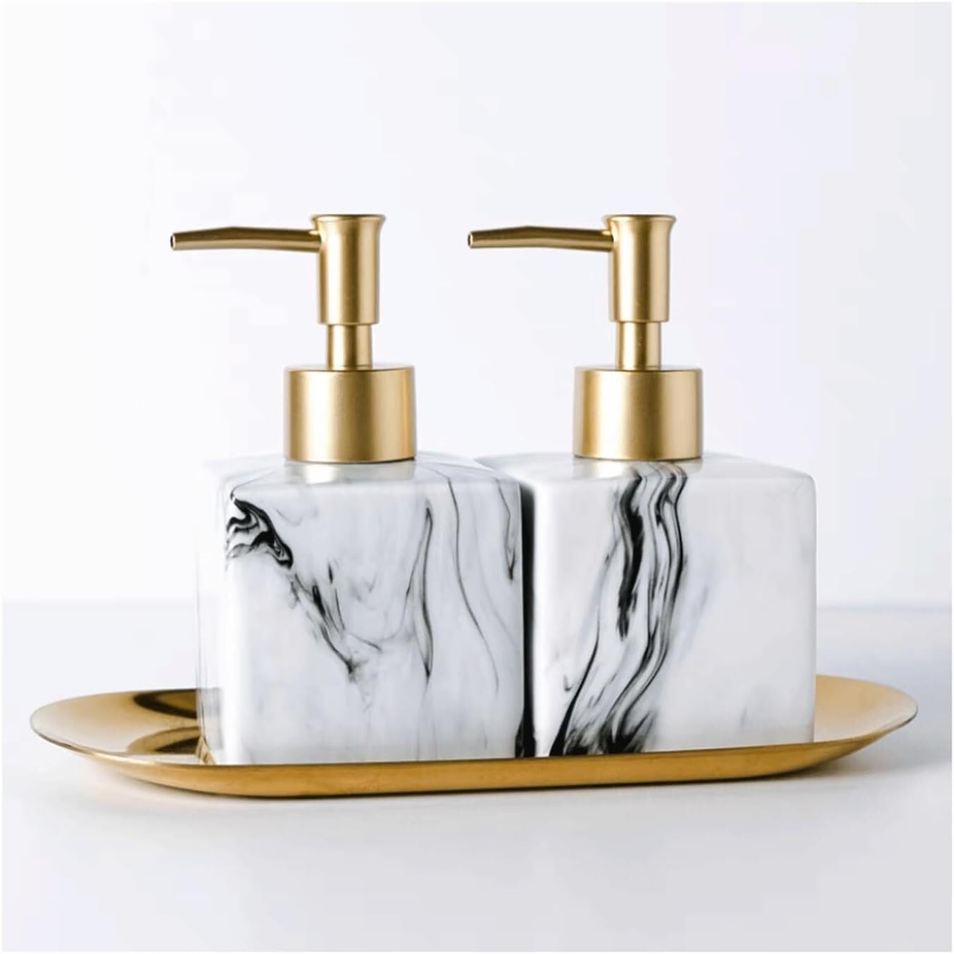 Soap bottle， Modern ink press soap dispenser 280/450ml bathroom countertop(Set-2)