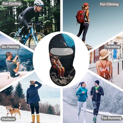 Balaclava Face Mask for Men Women Astronaut Crashed on The Moon Full Mask for Outdoor Sport Cycling Fishing Cap miniatura 6