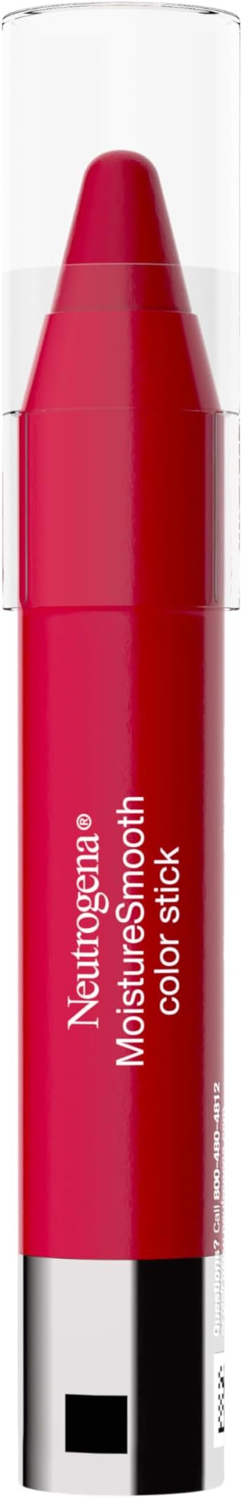 Neutrogena MoistureSmooth Color Stick for Lips, Moisturizing and Conditioning Lipstick with a Balm-Like Formula, Nourishing Shea Butter and Fruit Extracts, 150 Cherry Pink, .011 oz