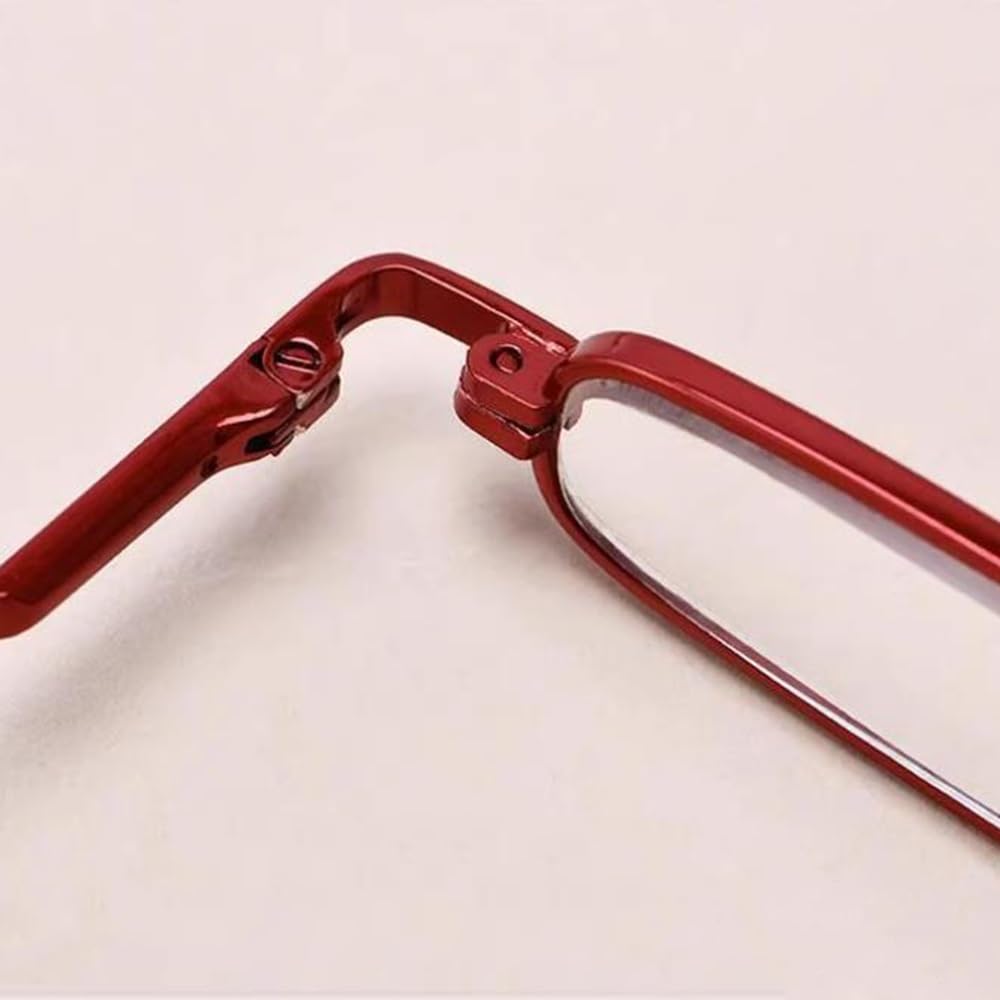 Gafas de Lectura Delgadas Mini compactos Gafas de Lectura con Estuche,portátiles Gafas de Lectura Gafas de computadora Moda rojo2.0(+3.0)