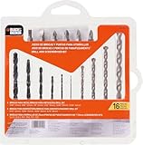 BLACK+DECKER Juego de Brocas y Puntas, 16 Piezas, BD0130CS