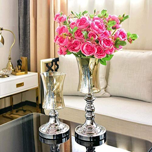 Vase en verre cristal de haute qualité pour grand arrangement de fleurs salon - 4
