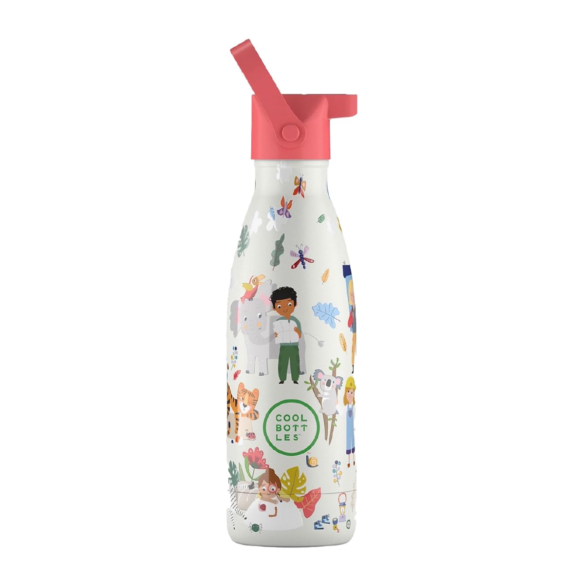 Cool Bottles - Thermos Flask for Children - Stainless Steel Water Bottle - 350 ml - Curious Explorers - Cold Drinks 36 Hours and Hot Drinks 18 Hours - BPA Free