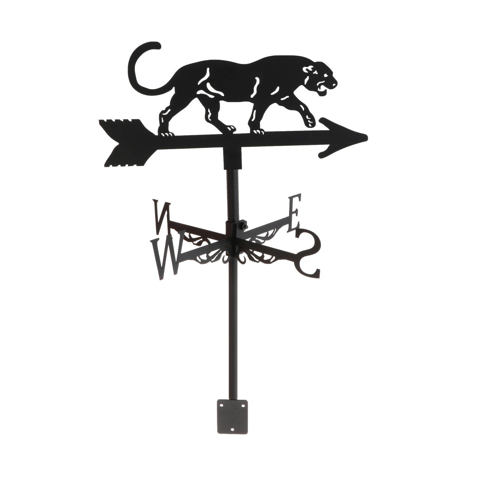 Leopard Weathervane Farmhouse Weather Vane Iron Art for Garden Yard Decor