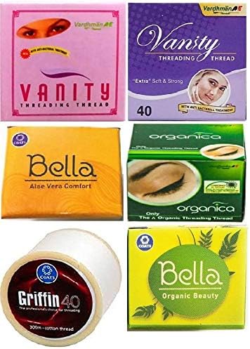 Hilo de algodón para cejas de Vanity Organica Bella Griffin 2 bobinas