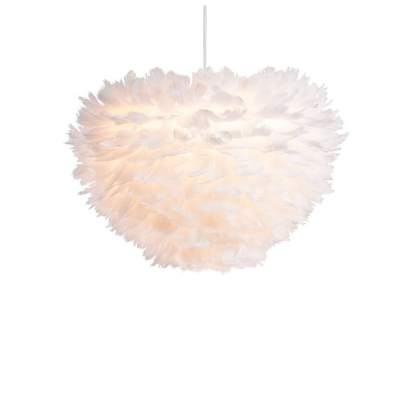 Lustre plume blanche pour chambre de fille et ambiance douce - 8