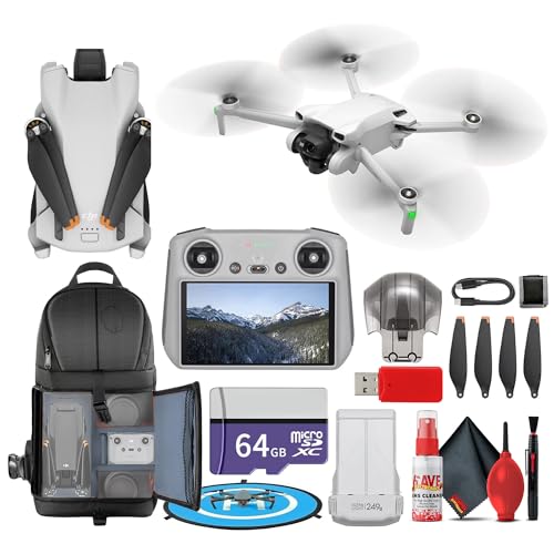 Image of DJI Mini 3 Drone with DJI RC Remote Foldable Lightweight 4K Camera Quadcopter Bundle (CP.MA.00000587.01) + 64GB Card + BackPack + Landing Pad + Card Reader + More
