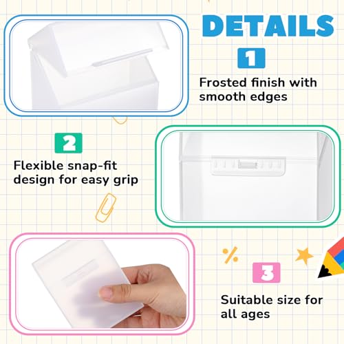 Image of Clabby 2 Pcs Clear Plastic Crayon Boxes Hold 24 Count, Clear | Organizer Box, Case, Colorful, Portable Storage Holder with Snap Lid, for Kids Boys Girls School Classroom Home Art Supply