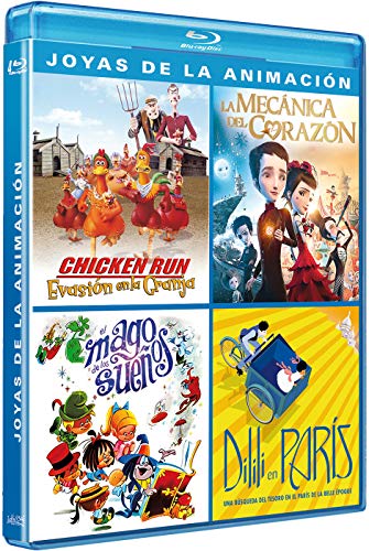 Pack recopilatorio con cuatro películas de animación: Chicken Run: Evasión en la Granja, El Mago de los Sueños, La Mecánica del Corazón y Dilili en París.

