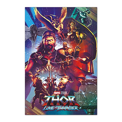 Grupo Erik Poster Marvel Thor love and thunder - Poster Thor - Laminas decorativas 61x91,5cm a todo color | Posters para pared ideal decoración habitación Marvel regalos