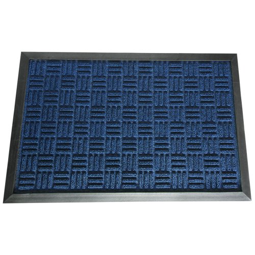 Rubber-Cal 03-195-ZWBL"Wellington" Rubber Backed Entrance Carpet Door Mat, 2' x 3', Blue #1