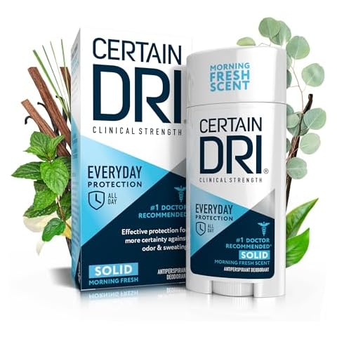 Certain Dri Everyday Strength Clinical Solid Antiperspirant, Hyperhidrosis Treatment for Men & Women, Long-Lasting 72hr Protection, Effective Sweat Control, Travel Friendly, Fresh Scent, 2.6oz Cover