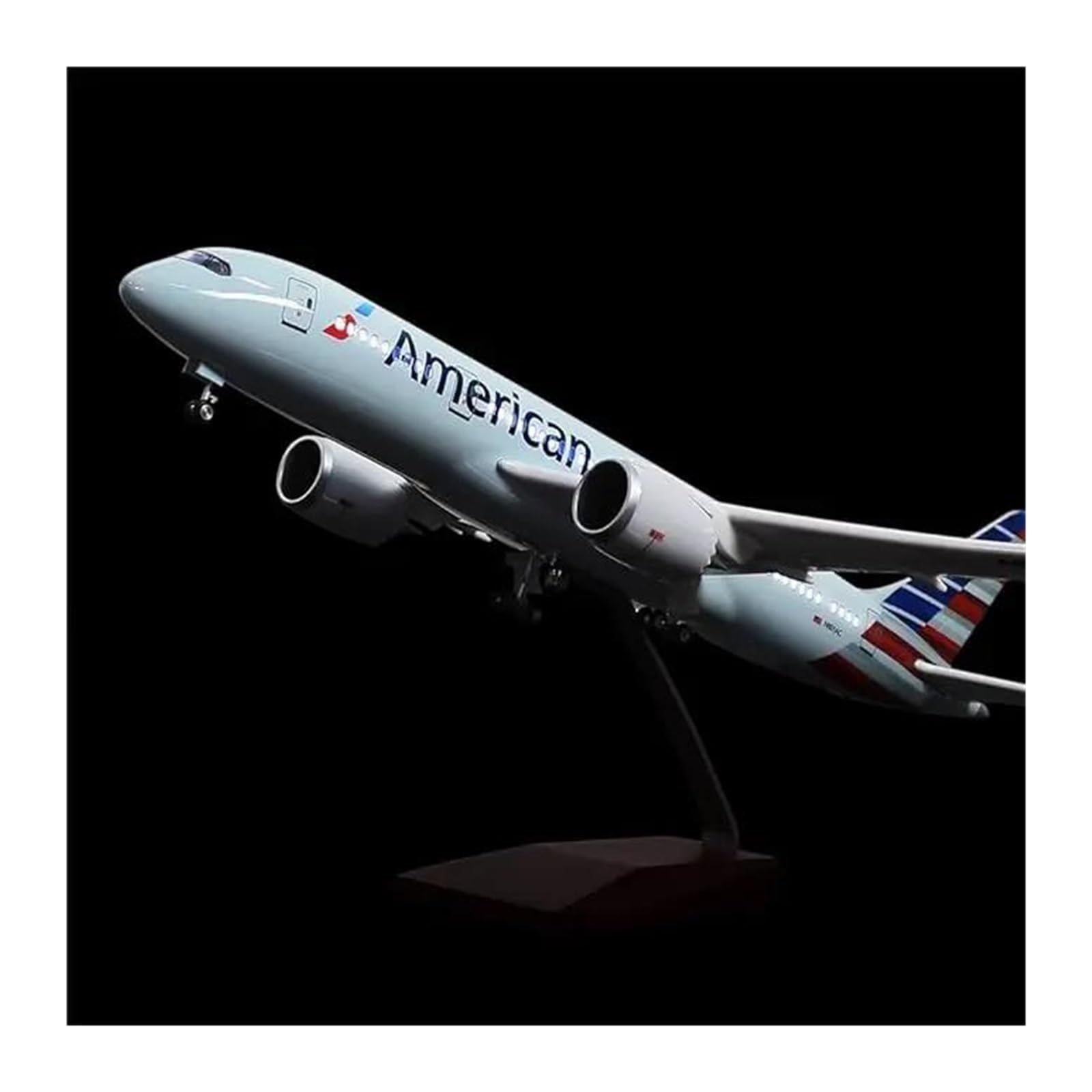 Modellini di Aerei in Piccola Scala 1/130 43 cm per B787 Dreamliner Light Wheel pressofuso in Resina PlaneCollection Display Kit di Costruzione di Modelli (Blu Pallido con Luce)