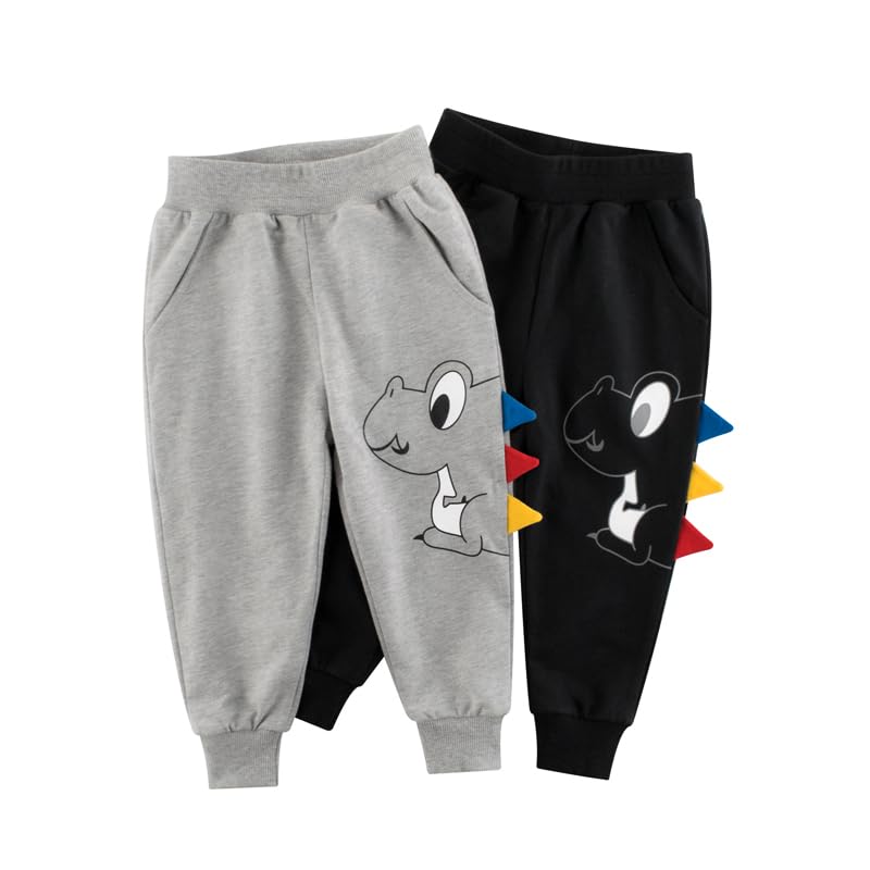Meufam Toddler Boy Sweatpants Kids Dinosaur Print Sport Jogger Cotton Casual Active Playwear Sweats Pants Automn&Winter2