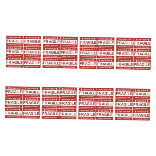 VILLCASE 8 Sheets Red Warning Labels Stickers Fragile Adhesive Shipping Box Labels for Moving Boxes
