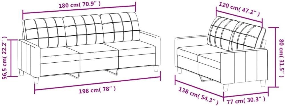 Sofa Set Black Living Room Furniture