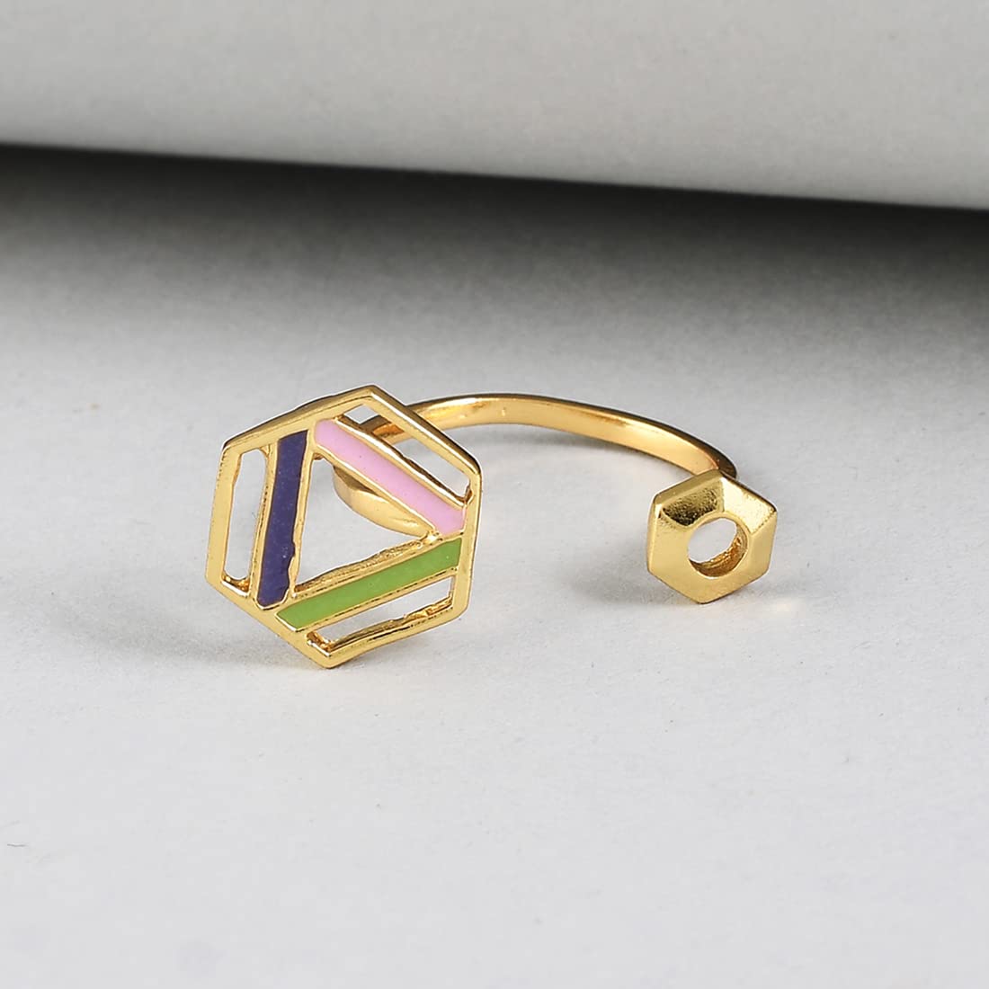 Benzene Hexagon Enamelled Open Ring