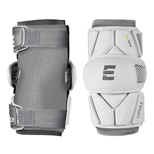 Epoch Integra Elite Lacrosse Arm Pads with 2-Step Multi-Density Foam, Medium, White