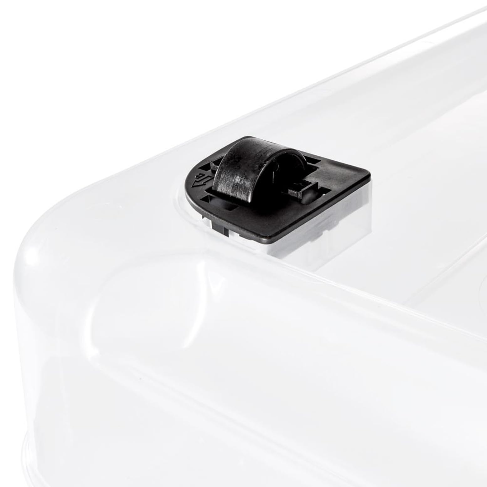 keeeper Aufbewahrungsbox mit Rollen, Deckel und Schiebeverschluss, 79,5 x 39,5 x 41 cm, 83 l, Konrad, Transparent