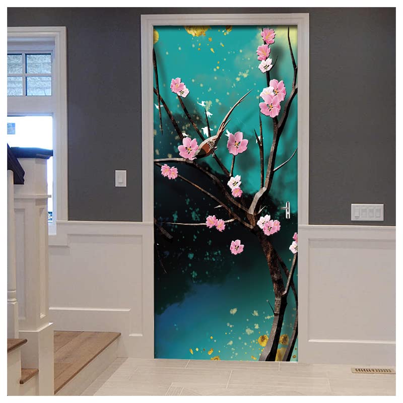 Creative Print Solution Flower Tree Design Door Sticker Wallpaper for Door, Almirah, Table, Ac, Fridge Size 30x78 inch (B09RWZ23R9) Amazon Price History, Amazon Price Tracker