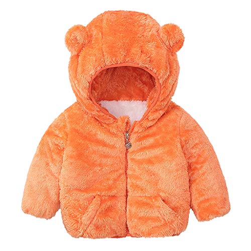 0-7T Boys Girls Flannel Coat Ears Hat with Lined Hooded Zipper Up Jacket Tops Fleece Outwear Overcoat Warm Fall Winter Toddler Kids Baby Gril Boy Flannel Winter Fleece Jackets Thick Pocket Sweatshirt