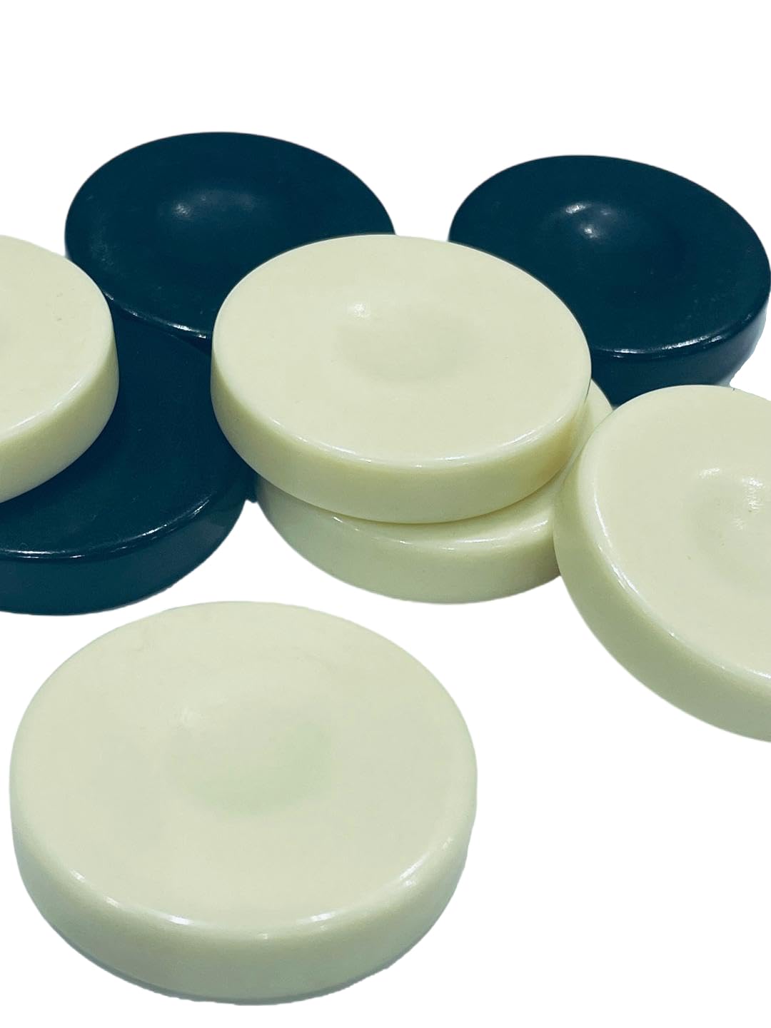 30 Pieces Backgammon Checkers Replacement Set Checker Board Games Playing Game Chips with 2 Dice (Black&Ivory 1.25 inch)