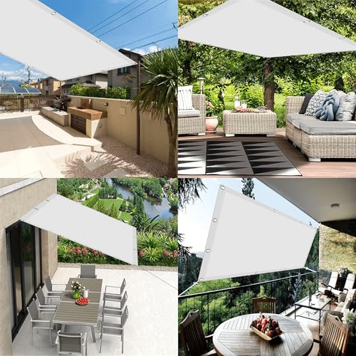 Voile d'ombrage imperméable blanc protégeant des UV pour terrasse