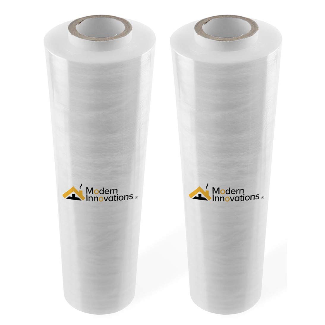 Modern Innovations 15 Inch Clear Stretch Wrap Replacement Roll (2 Refill Rolls-2000 Feet) No Handle, Shrink Wrap for Moving, Packing Supplies for Wrapping Furniture, Plastic Pallet Cling