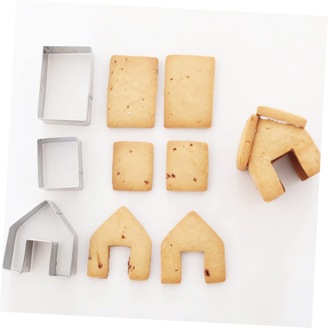 COLLBATH 5juegos Molde para Pastel Casa de Jengibre de Moldes para Galletas Navideñas Cortador de Galletas de Navidad para Hornear