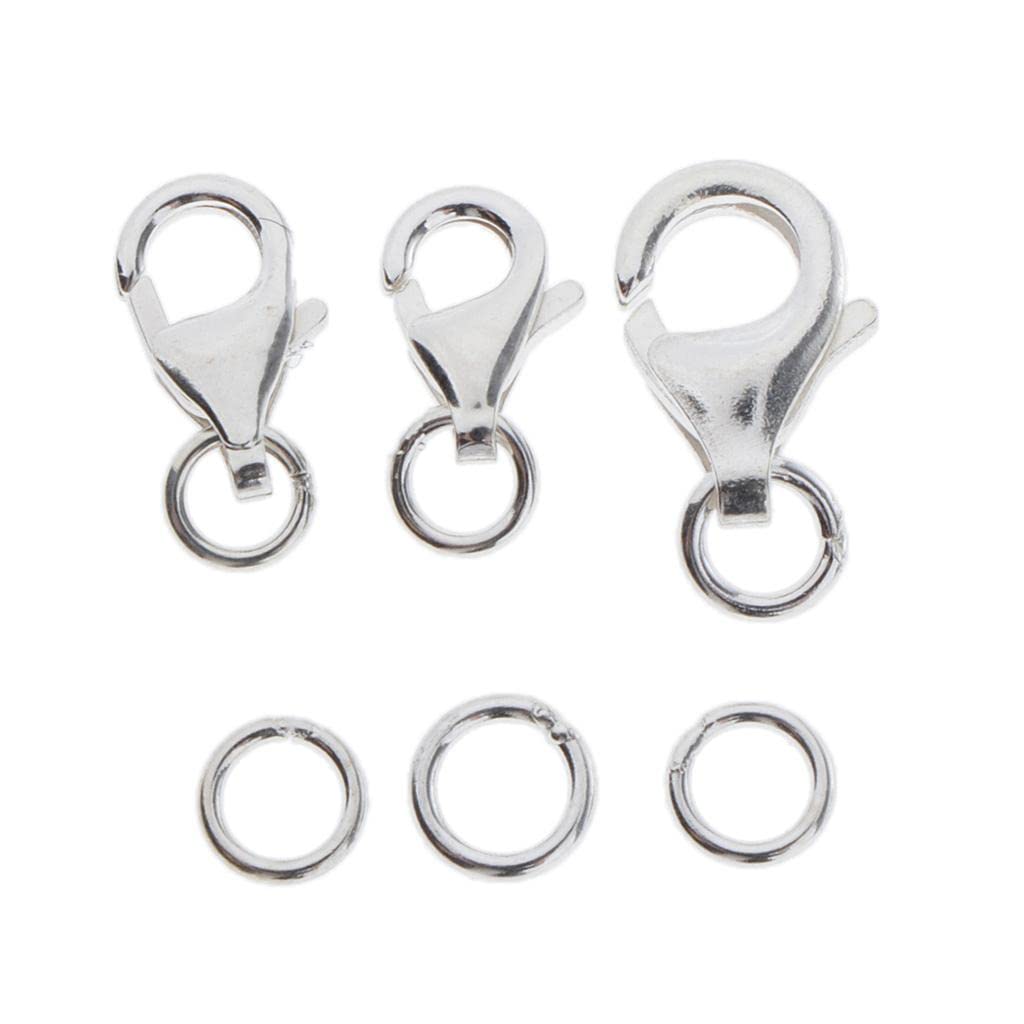 3 Set di Fermagli a Moschettone per Gioielli, Portachiavi Fai Da Te, Artigianato, 8,9 e 11 mm