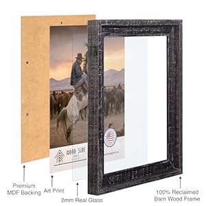 Rustic Barnwood Picture Frames 5x7 - Set of 2 - Natural Reclaimed Wood Real Glass - Handcrafted Vintage Distressed, 1 3/4" Frame Width Rustic Barnwood Picture Frames 5×7 Set of 2 Natural Reclaimed Wood Real Glass Handcrafted Vintage Distressed 1 34 Frame Width
