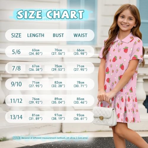 Girls Casual Athletic Dress Short Sleeve Pleated Tennis Outfits for Kids School Activewear 7