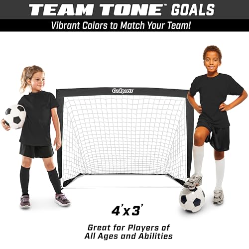 Image of GoSports Portable Soccer Goals for Kids - 13 Color Options - Choose 4 x 3 ft or 6 x 4 ft - Team Tone Pop Up Nets for Backyard