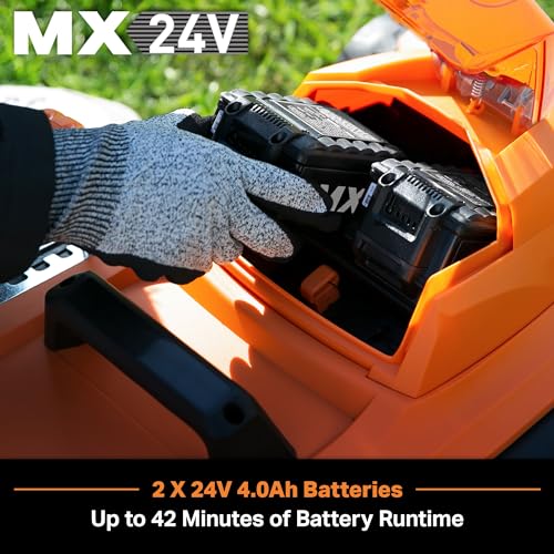 Image of LawnMaster CLMF4817E 48V MAX Brushless Mower with 2X24V MAX 4.0Ah Battery and a Dual Charger