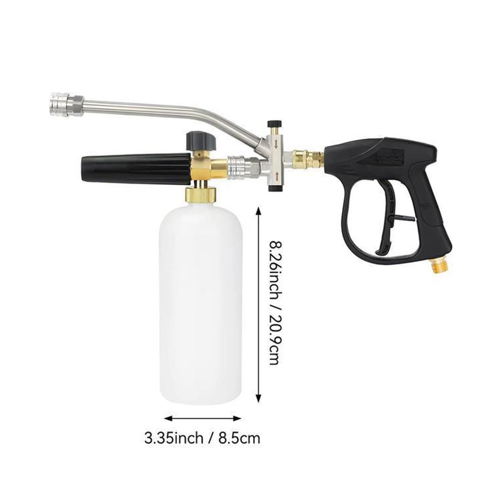 Schiuma Kit per Idropulitrice con Accessorio | Doppia Testa Spray per Pulizia Auto, Casa e Giardino con Connettore Universale