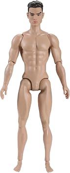 1/6 Scale Action Figure Multi Jointed Posable Male Muscular Action Figure Body with Head for Display Doll Collection, Beige Body Custom Figures Blank