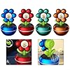 Solar Powered Rotating Air Freshener with Flower Design for Car Interiors Providing Lasting Fragrance (Red) #1