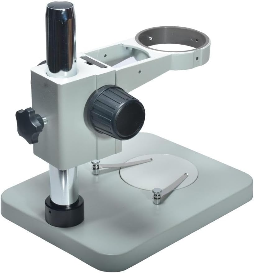 Microscope Accessories Kit Metal Table Stand Universal Stereo Microscope Bracket Stand Holder with 76mm Adjustable Focus Bracket for LAB Microscope Slides