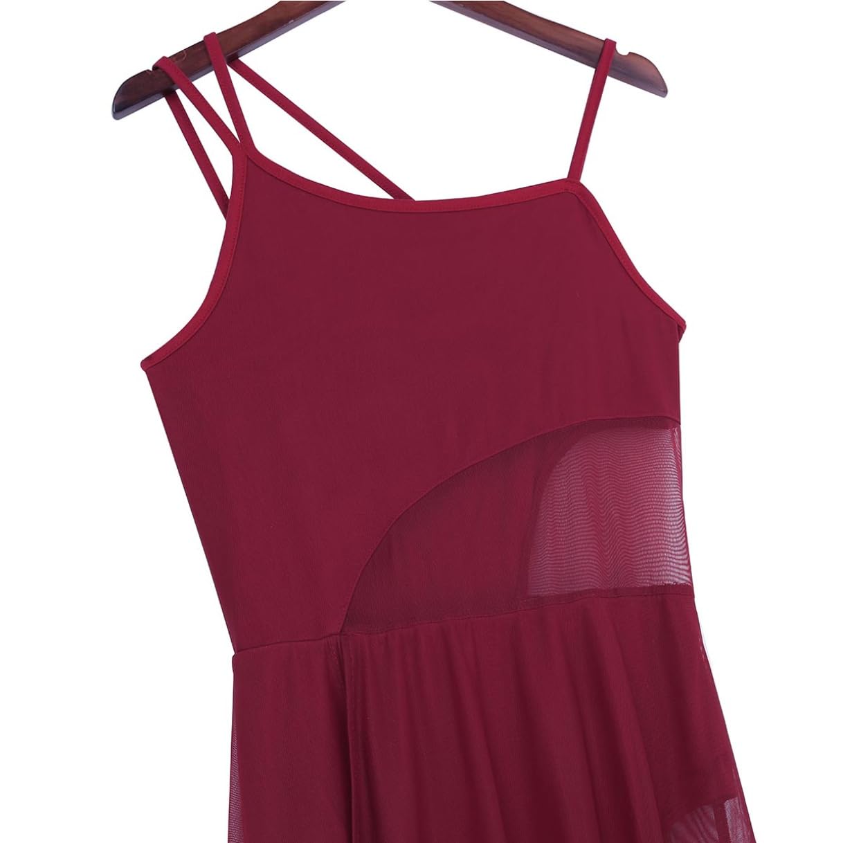 ranrann Femme Robe Danse Classique Justaucorps Asymétrique Robe Danse Latine Jazz Rumba Salsa Valse Tango Performance Dancewear XS-XL