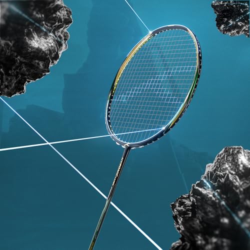 Image of Hundred Hyfonic Lazer (Unstrung) Badminton Racket with Full Cover | ≤32 lbs | Every Shot: Precise, Placed & Consistent |Dual Aerodynamic Frame | Aerospace Carbon | TorsionStop System