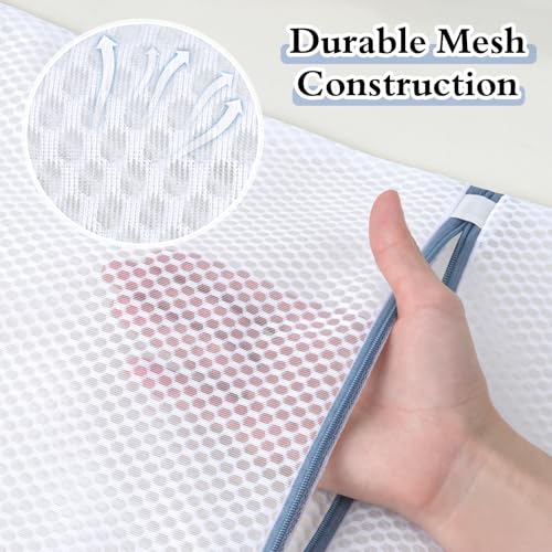 Heavy-Duty-Honeycomb-Mesh-Laundry-Bags-5-Pack-2x-1216-2x-1620-1x-2024-Delicates-Wash-Bags-for-Lingerie-Baby-Clothes