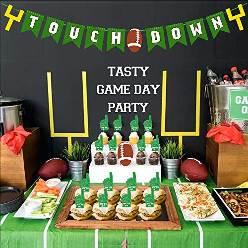 Super Bowl Touch Down Banner Party Supply, Cake Cupcakes Topper Football Birthday Party