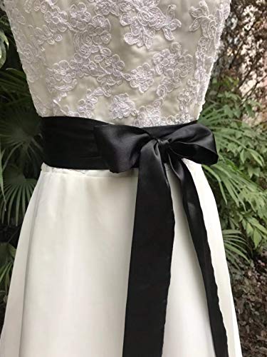 Satin Sash Belt For Bridal Wedding Bridesmaid Dress Belt 2'' Wide Double Side2
