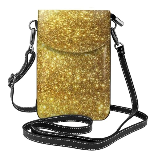 Portefeuille en cuir PU doré brillant et petits sacs bandoulière chic