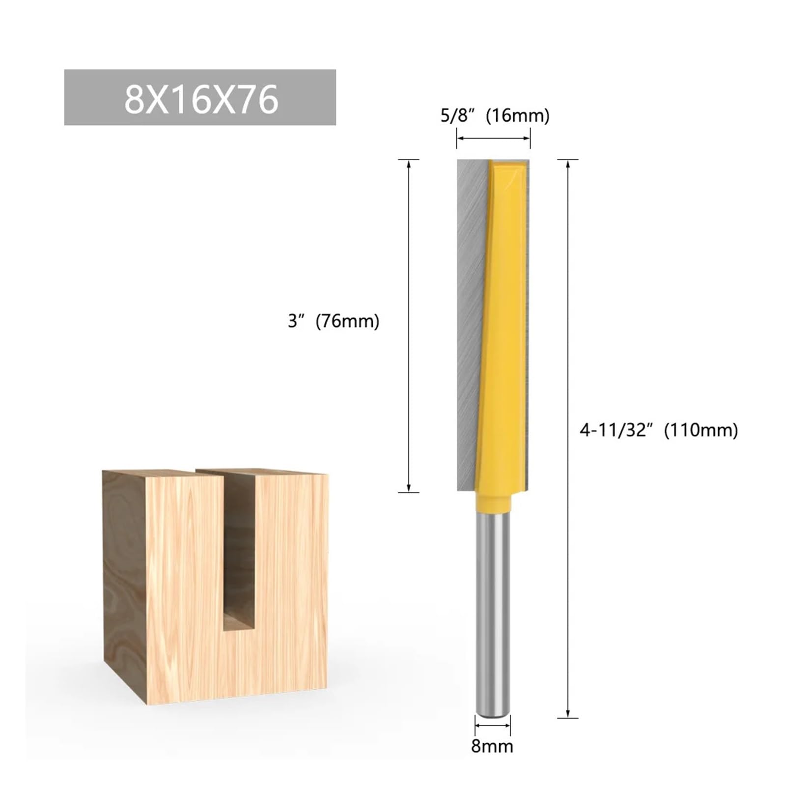 1PC 8MM frez z chwytem rzeźba w drewnie rozszerzenie długi prosty nóż do przycinania zestaw frezów CNC cięcia krawędzi(04)