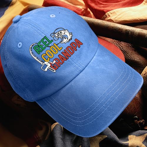 Image of Fishing Adjustable Cotton Baseball Cap, Funny Trucker Hat Gift for Men Women Grandpa Dad Fishing Lover Fisherman