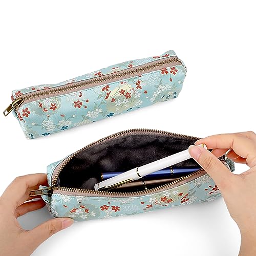 Image of iSuperb Vintage Pencil Case Embroidery Pen Pouch Zipper Pencil Bag for Office Organizer Storage Bag (green)