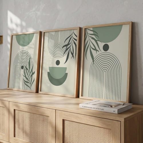 Image of kotart Aesthetic Boho Painting Wall Art Home Decoration Paintings With Frame For Living Room Bed Room Hotel Wall Decor Digital Reprint Set of 3