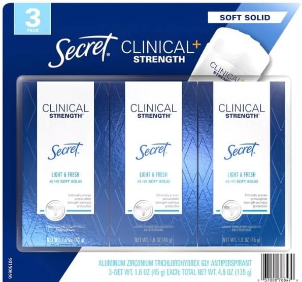 Secret Clinical Strength Soft Solid Deodorant, Light & Fresh (1.6 oz, 3 pk.)